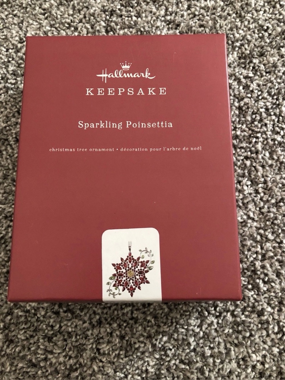 Hallmark 2019 Metal Sparkling Poinsettia Ornament, NEW